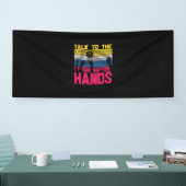 バレーボール選手 |手に話す 横断幕 (トレードショー)