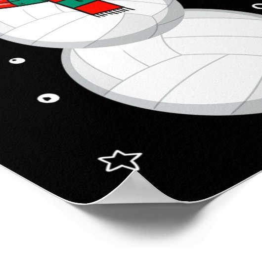 バレーボール雪だるまクリスマスプレゼントTクリスマススノーミー ポスター (角)