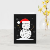 バレーボール雪だるまクリスマス カード (黄色い花)