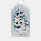 バレーボール雪だるまクリスマス ギフトタグ (裏面)