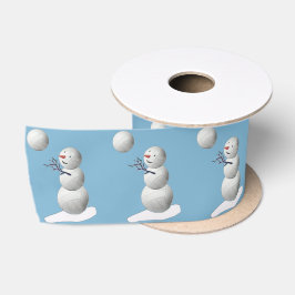 バレーボール雪だるまクリスマス サテンリボン