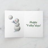 バレーボール雪だるまクリスマス シーズンカード (内部)