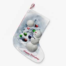 バレーボール雪だるまクリスマス スモールクリスマスストッキング