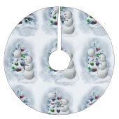 バレーボール雪だるまクリスマス ブラッシュドポリエステルツリースカート (正面)