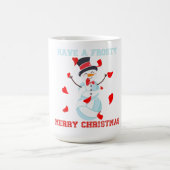 バレーボール雪だるまメリークリスマス コーヒーマグカップ (中央)