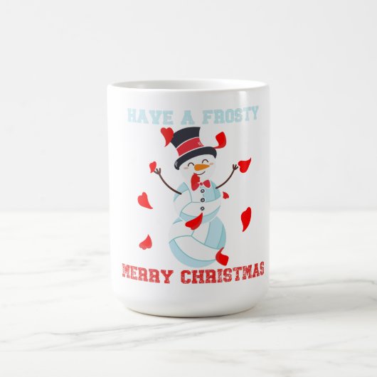 バレーボール雪だるまメリークリスマス コーヒーマグカップ (中央)