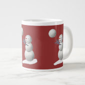 バレーボール雪だるま ジャンボコーヒーマグカップ (正面右)