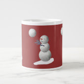 バレーボール雪だるま ジャンボコーヒーマグカップ (正面)