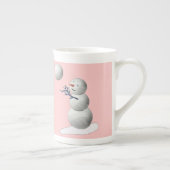 バレーボール雪だるま ボーンチャイナマグカップ (右)