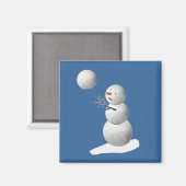 バレーボール雪だるま マグネット (正面/裏面)