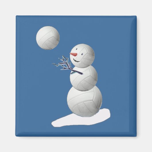バレーボール雪だるま マグネット (正面)