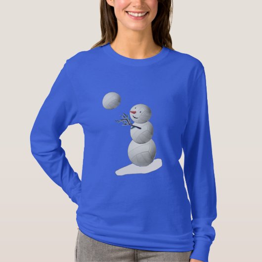 バレーボール雪だるま Tシャツ (正面)