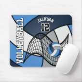 バレーボール🏐青、白、灰色のスポーツ マウスパッド (マウス)