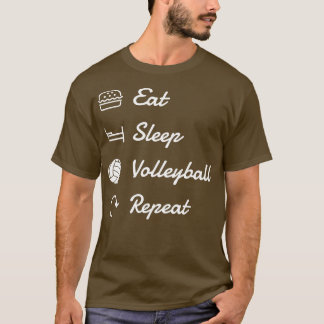 バレーボール食べスリープバレーボールのリピート Tシャツ
