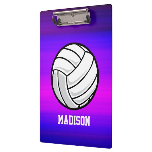 バレーボール鮮やか、紫の青とマゼンタ クリップボード (左)