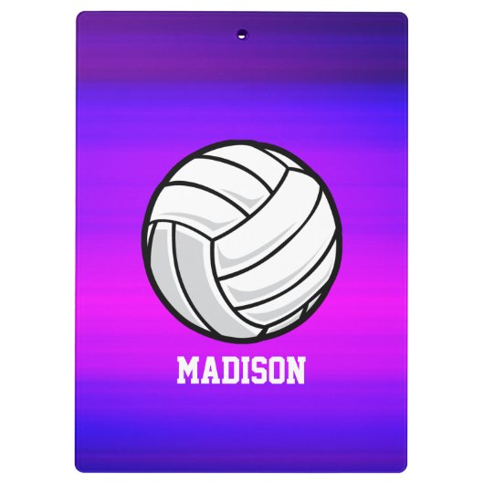 バレーボール鮮やか、紫の青とマゼンタ クリップボード (裏面)