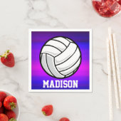 バレーボール鮮やか、紫の青とマゼンタ スタンダードカクテルナプキン (インサイチュ)