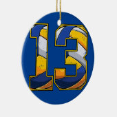 バレーボール13番誕生日ボーイガール13歳 セラミックオーナメント (右)