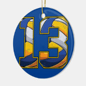 バレーボール13番誕生日ボーイガール13歳 セラミックオーナメント (左)