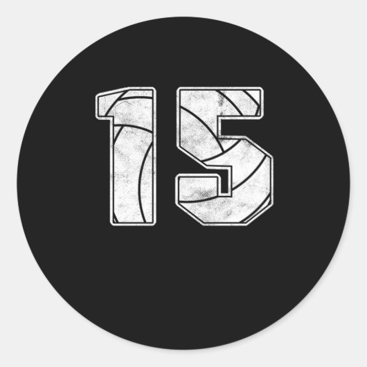 バレーボール15誕生祝いスポーツギフト ラウンドシール (正面)