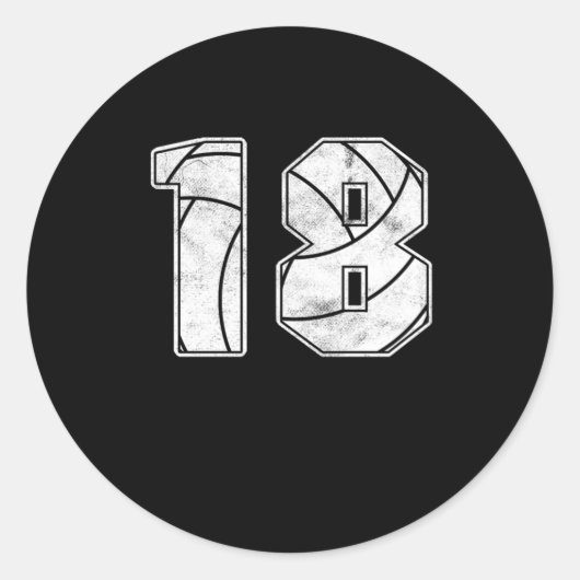 バレーボール18誕生祝いスポーツギフト ラウンドシール (正面)