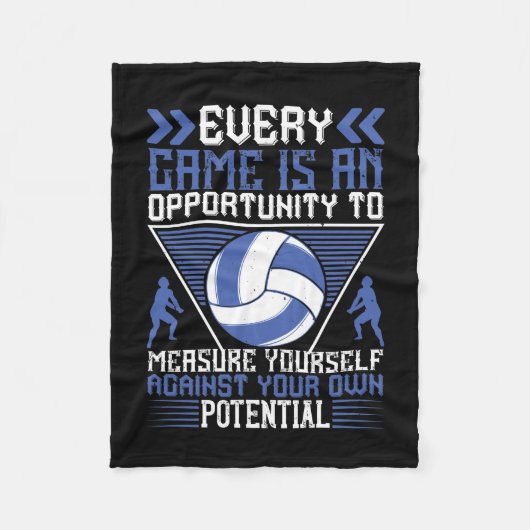 バレーボール – すべてのゲームがチャンス フリースブランケット (正面)