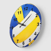 "バレーボール"のデザインの柱時計 ラージ壁時計 (傾斜)