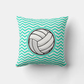 バレーボール；アクアグリーンシェブロン クッション (裏面)