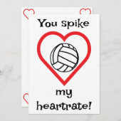 バレーボール キッズ クラスルーム バレンタイン ホリデー カード (正面/裏面)