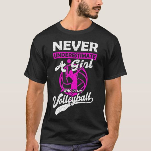 バレーボール・ギの少女を決し遊て過小評価しない Tシャツ (正面)