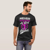 バレーボール・ギの少女を決し遊て過小評価しない Tシャツ (正面フル)