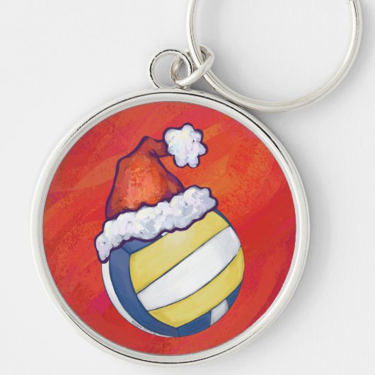 バレーボール(クリスマスハット付) キーホルダー (正面)