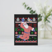 バレーボール サンタクロース ダサいクリスマス ポストカード (スタンド正面)