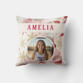 バレーボール サンタ 帽子 名前 フォト クリスマス クッション (裏面)