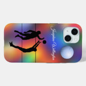 バレーボール シルエット プレイヤーとボール 名前入り Case-Mate iPhoneケース (裏面 (横))