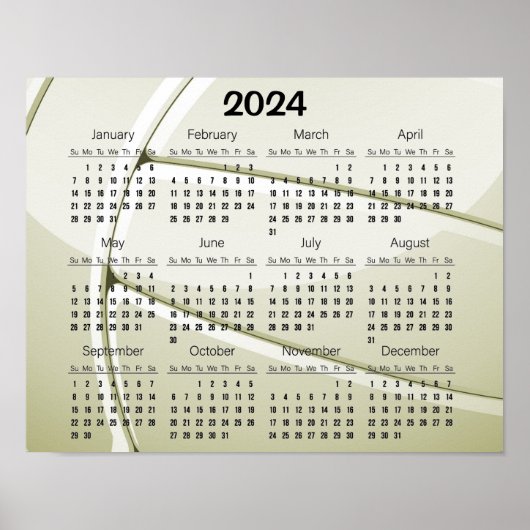バレーボール デザイン 2024 カレンダー ポスター (正面)