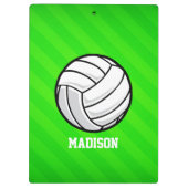 バレーボール；ネオングリーンストライプ クリップボード (裏面)