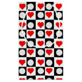 バレーボール&ハートカスタム選手の名前/文字女子 スモールペーパーバッグ (裏面)