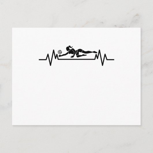 バレーボール ハートビート 面白い バレーボール スポーツ ギフト ポストカード (正面)