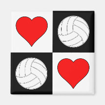 バレーボール&ハート模様装飾磁石