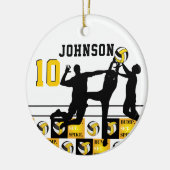 バレーボール🏐 – バンプ、セット、スパイク – 金ゴールド黄 セラミックオーナメント (左)