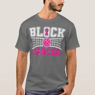 バレーボール ピンクリボン ブロックアウト 乳がん Tシャツ