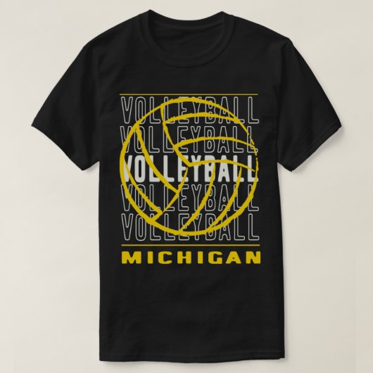 バレーボール・ミシガン Tシャツ (デザイン正面)