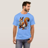 バレーボール リス 動物好き ファミリーデザイン Tシャツ (正面フル)