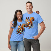 バレーボール リス 動物好き ファミリーデザイン Tシャツ (ユニセックス)