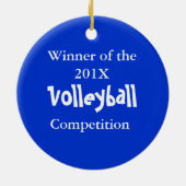 バレーボール リボン 1位 セラミックオーナメント (裏面)