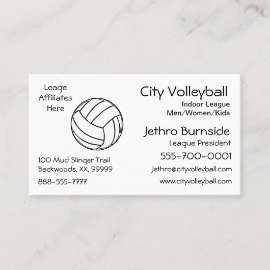 バレーボール 名刺 (正面)