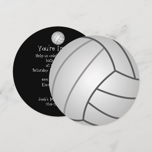 バレーボール 招待状 (正面/裏面)