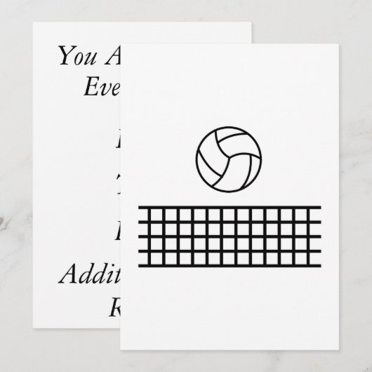バレーボール 招待状 (正面/裏面)