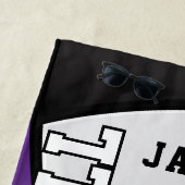 バレーボール（紫、黒、白） ビーチタオル (インサイチュ)